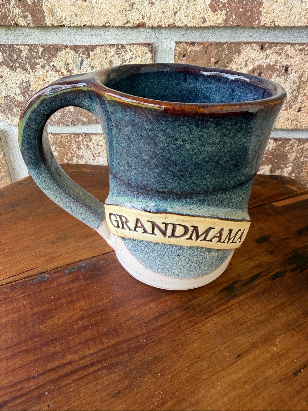 Hand-Thrown Ceramic Stoneware Artist Signed Mug "GRANDMAMA"